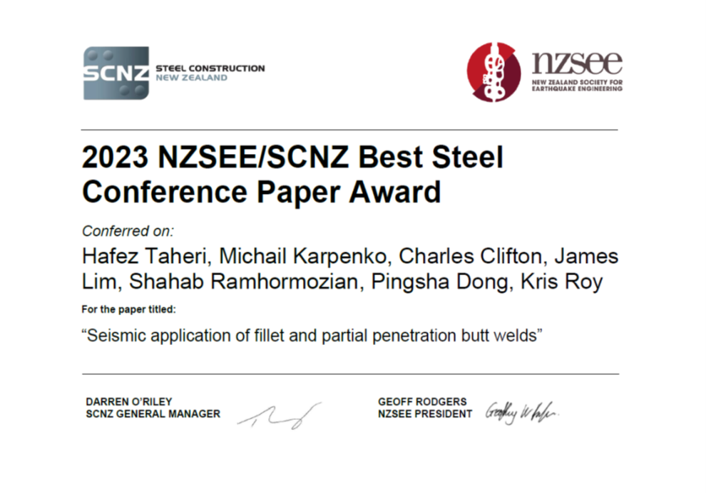 2023 Best Steel Conference Paper Award